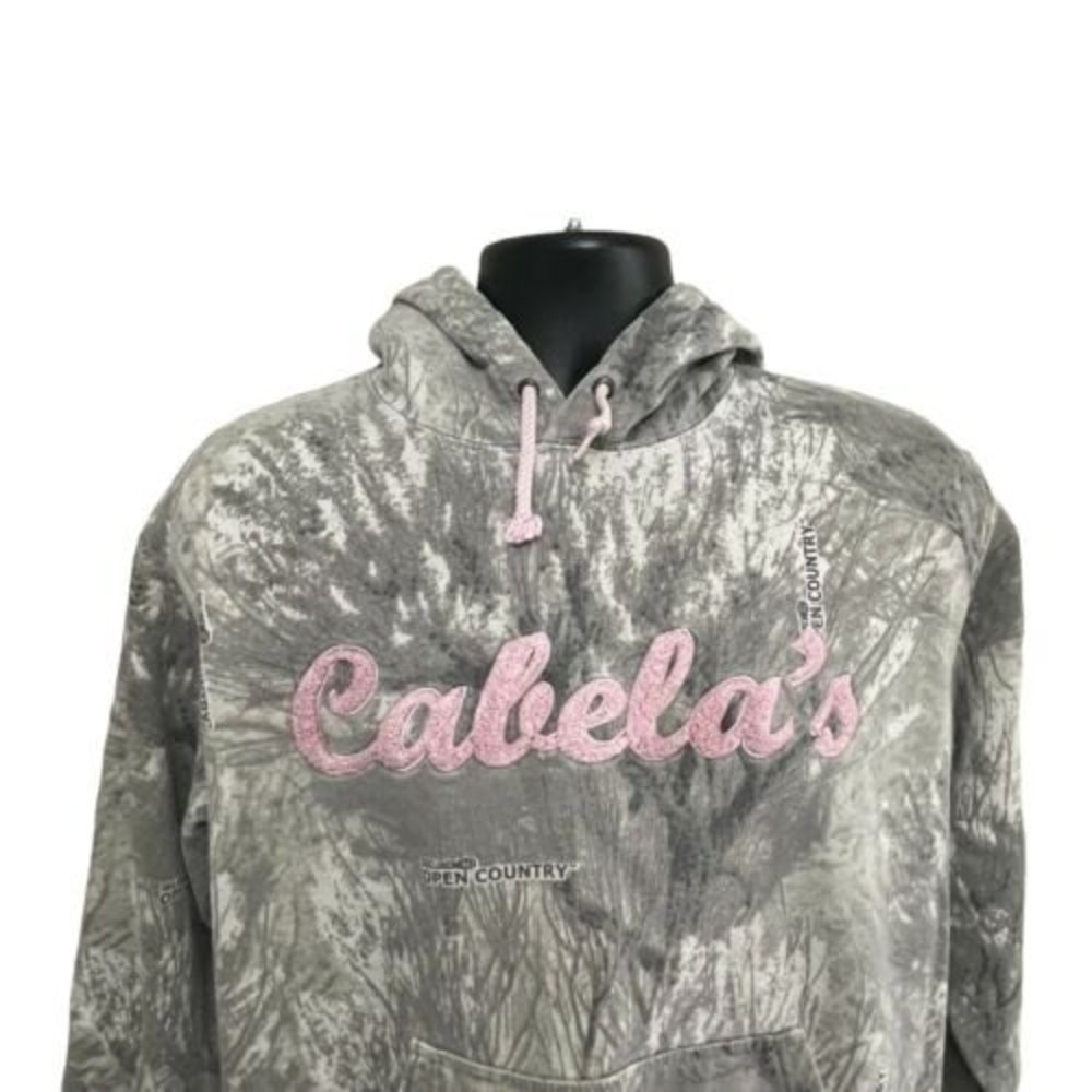 Cabelas Pink Camouflage Hoodie Sweatshirt Top Womens Size Medium
